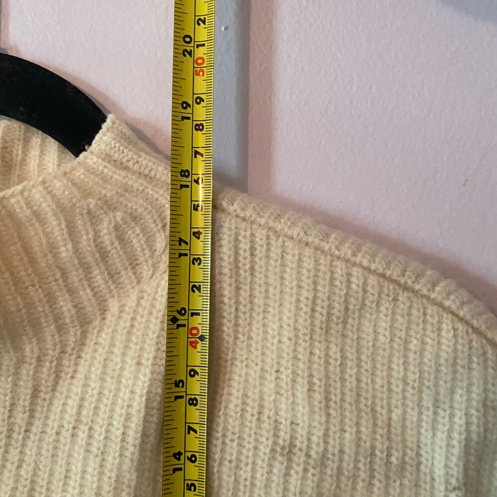 Maeve Cream Knit High Neck Sleeveless Sweater Top Minimalist Lambswool Small - Picture 8 of 10